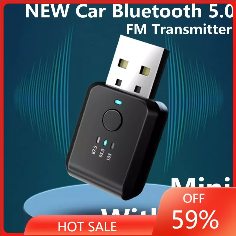 

FM-трансмиттер автомобильный беспроводной Bluetooth 5,0 FM-радио модулятор автомобильный комплект громкой связи аудио адаптер без задержки без шу...