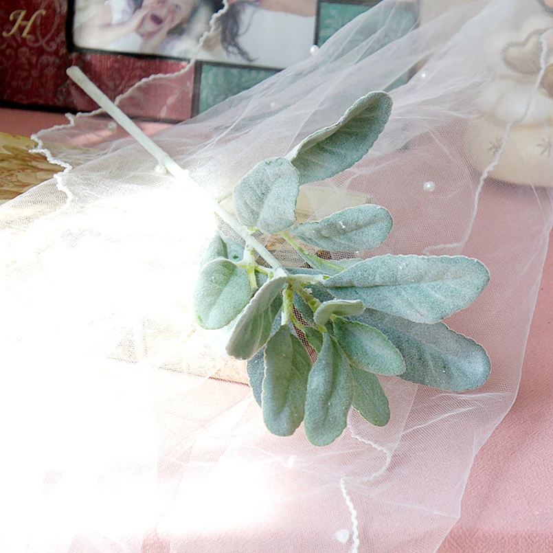 

Искусственные цветы, флокированные листья с кроличьими ушками, искусственная ваза для растений для украшения дома, аксессуары, рождественская гирлянда, материал, альбом для вырезок