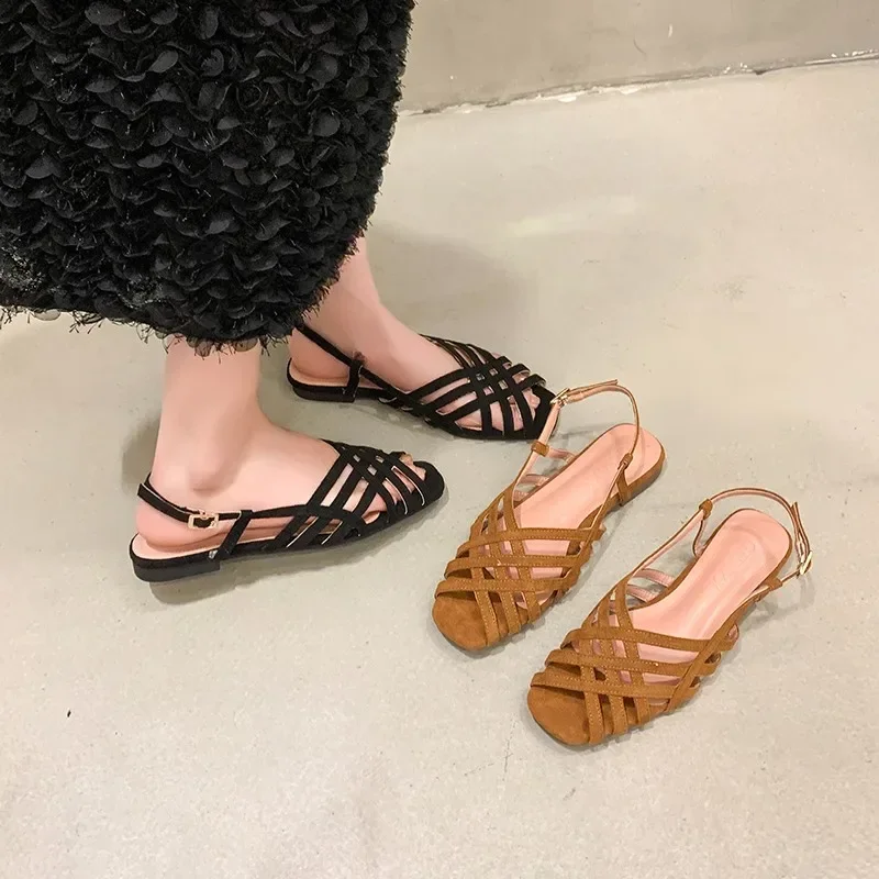 Женские универсальные Босоножки с открытым носком однотонные удобные