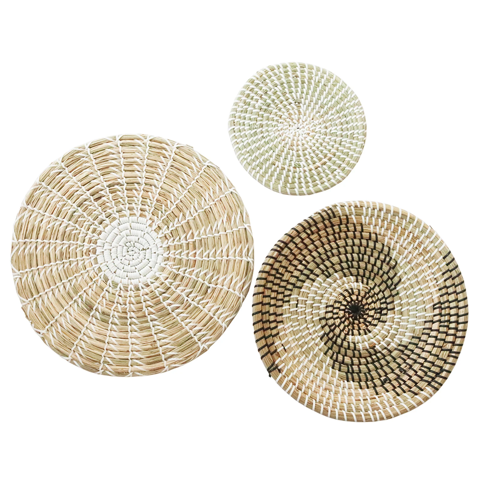 

3 шт./компл. деревенский домашний подарок искусство круглая плетеная ручная гостиная лоток для хранения в скандинавском стиле Настенная Кор...