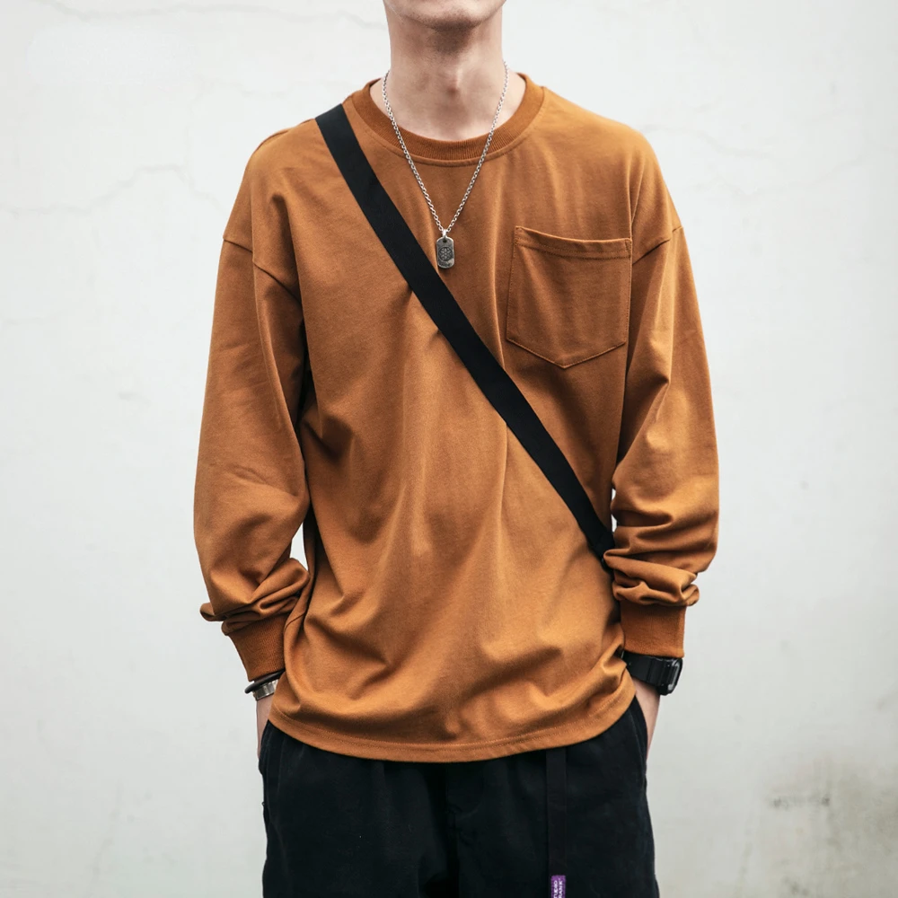 

2022 Spring Summer Solid Color Long Sleeve Couple Casual T-Shirt Korean Streetwear Loose Sweatshirt Harajuku Top Pullover