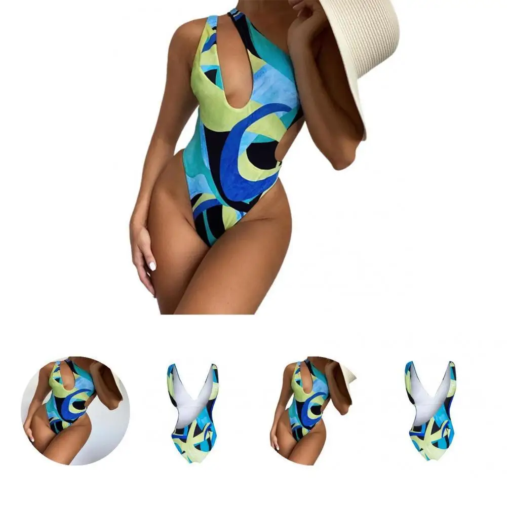 

Charming Female Monokini Wire Free Beachwear Swimming Suit One Shoulder Summer Sexy Monokini