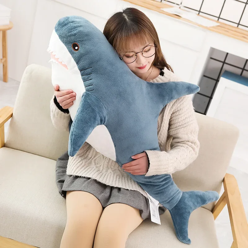 

45/60cm Cartoon Plush Toy Big Shark Soft Plush Pillow Pink Shark Stuffed Animal Whale Speelgoed Pillow Cushion Gift for Children