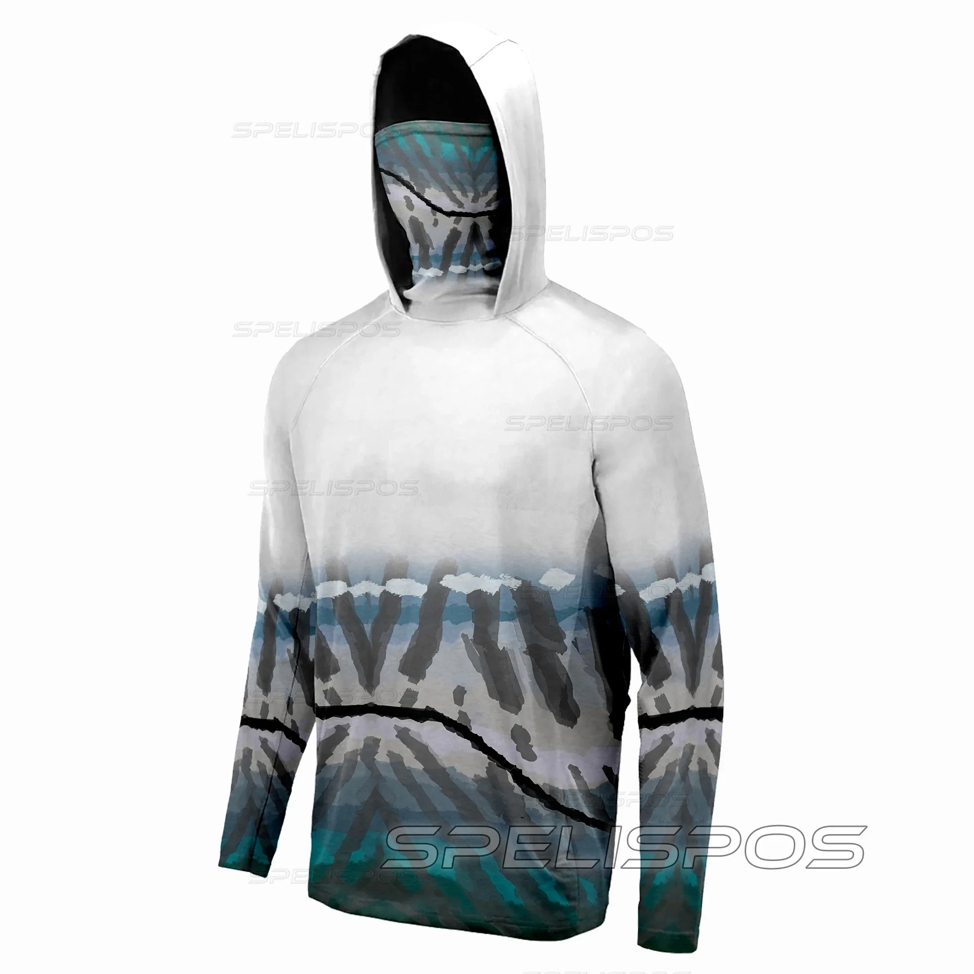 SPELISPOS рубашки для рыбалки маска летний шарф мужская футболка с длинным рукавом