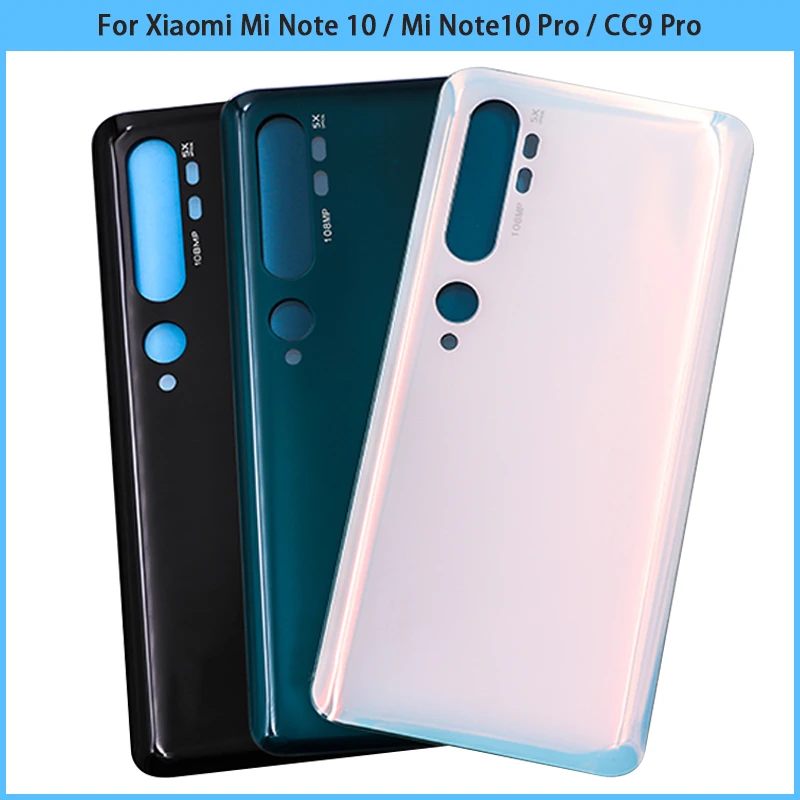 

Задняя крышка батарейного отсека для Xiaomi Mi Note 10 / Mi Note 10 Pro, стеклянная панель 3D, задняя крышка Mi CC9 Pro, сменный корпус батарейного отсека, 10 шт.