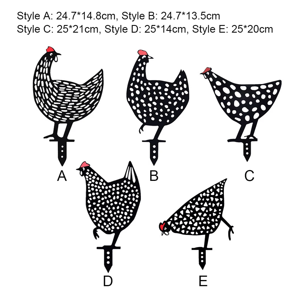 

5 шт./набор, водонепроницаемые садовые стойки в форме курицы