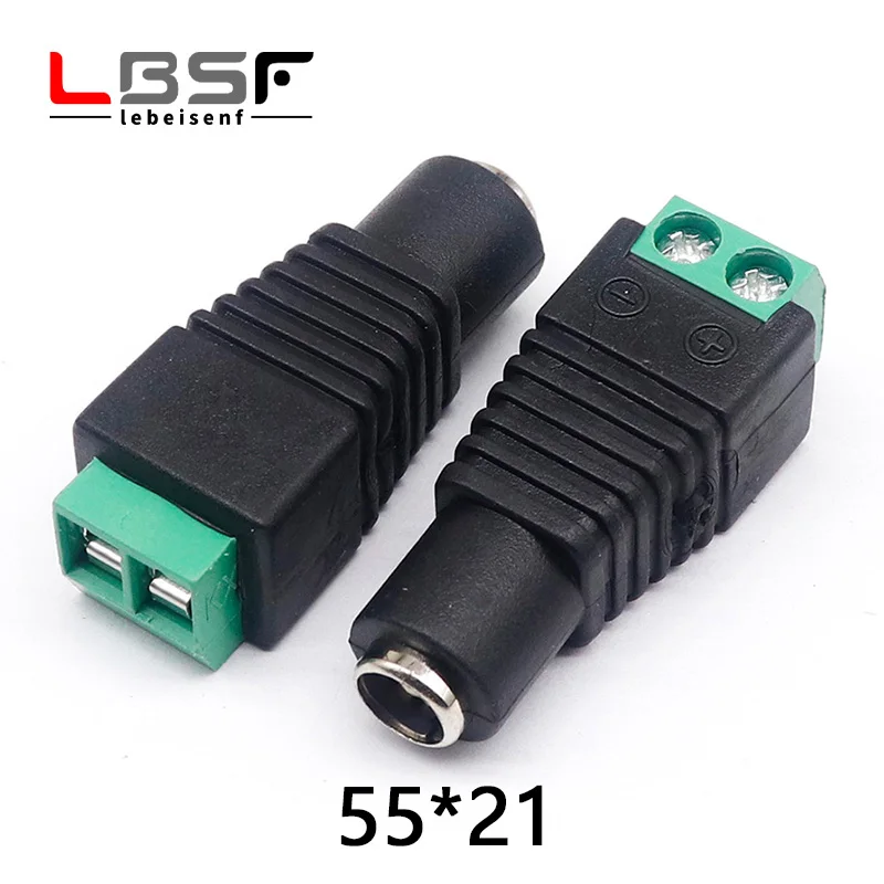 

10pcs Solder-free DC female 5.52.1 power connector LED light with a large number of terminals