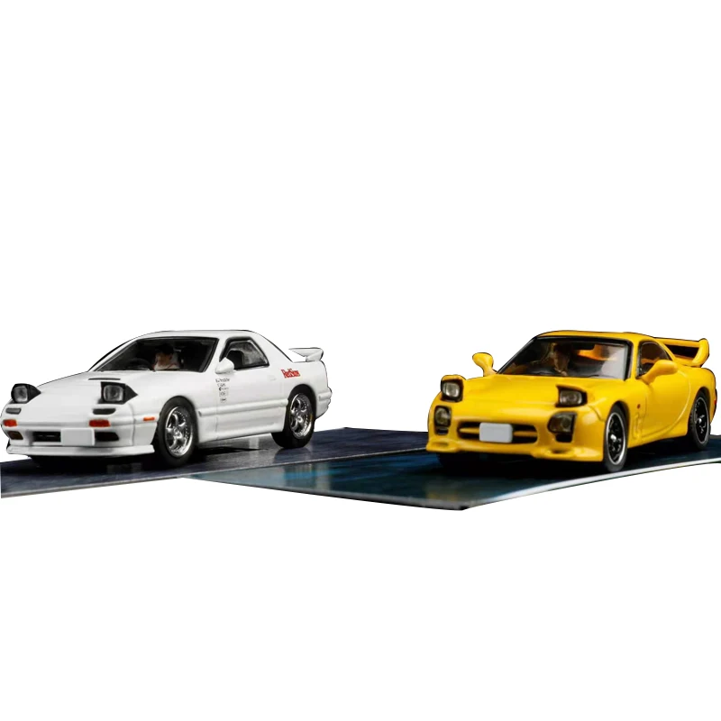 

Японская кукла Mazda RX7 FD3S Hobby, модель автомобиля из сплава 1:64 Initial D, Коллекционная модель, подарок с орнаментом