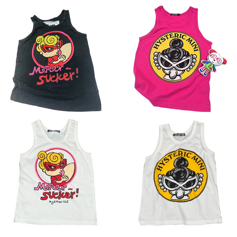 

T-shirt 2023 Black Super Summer Tide Brand Pacifier Print Circle Pure Cotton Children's Vest Men's Treasure Top