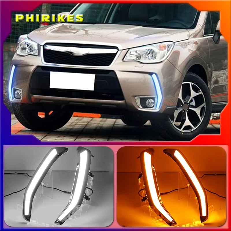 

Car 2PCS For Subaru Forester 2013 2014 2015 2016 2017 2018 Car LED DRL Daytime Running Lights Daylight Turn Signal lamp