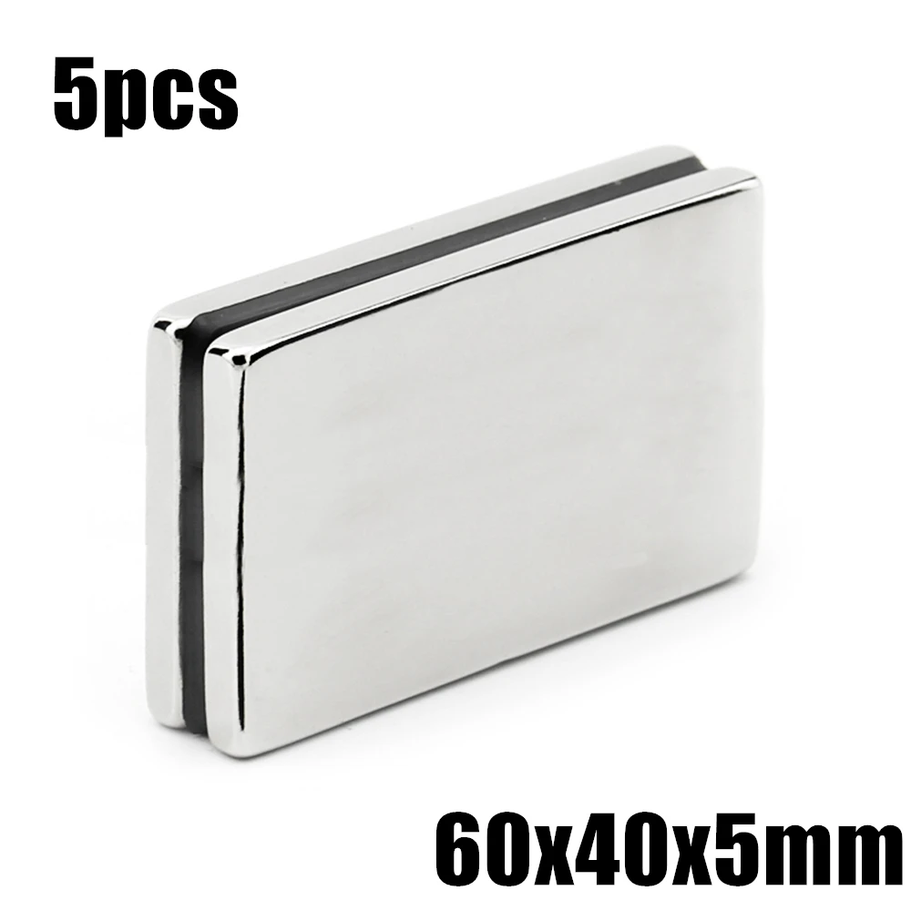 

5pcs 60x40x5mm Super Powerful Strong Rare Earth Block NdFeB Magnet Neodymium N35 Magnets 60*40*5mm