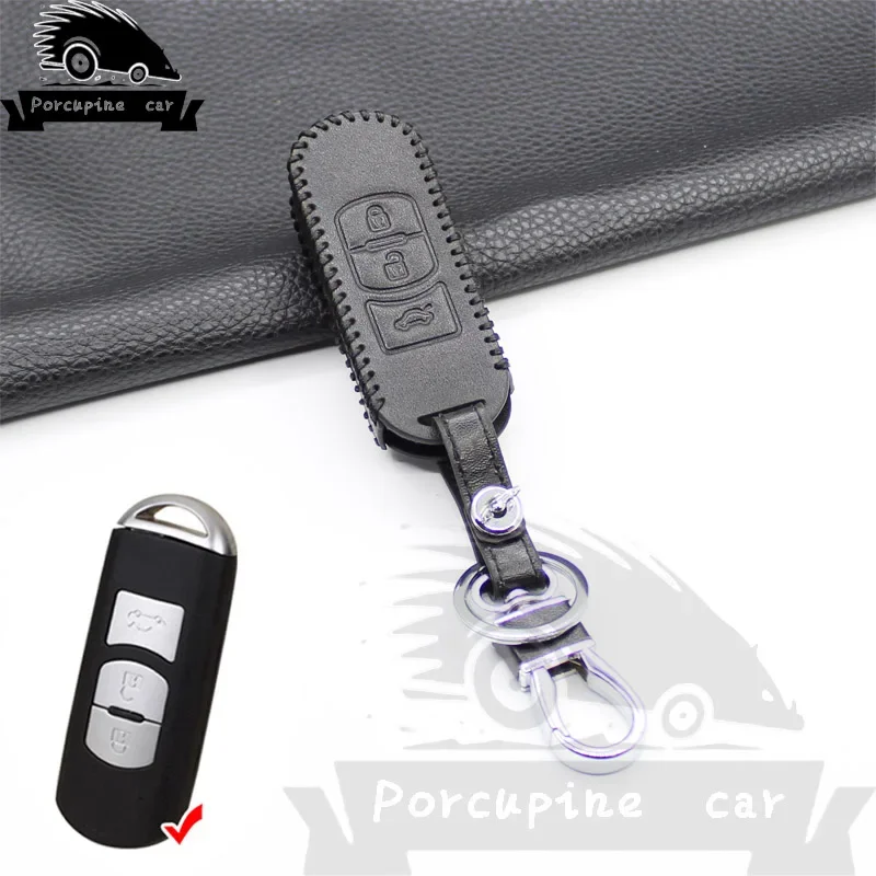 

Чехол из натуральной кожи для Mazda Atenza Axela 6 CX4 CX3 чехол для дистанционного ключа от машины CX5 CX-5 2015 2016 2017 Smart 2/3 кнопки