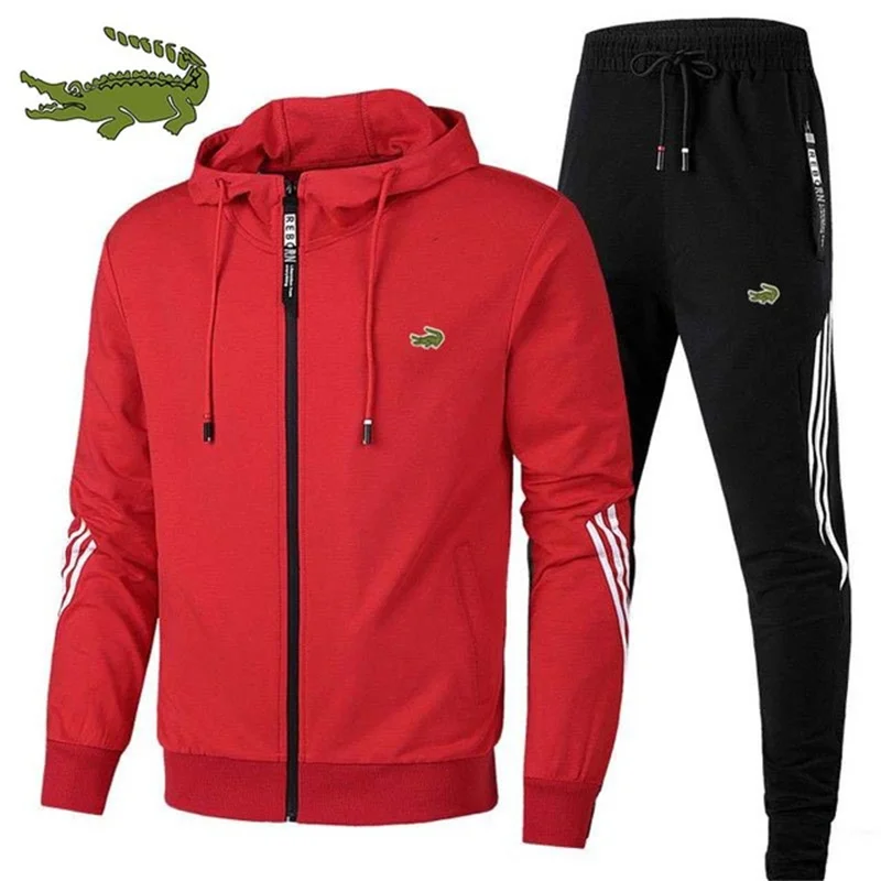 

Men's new stripe hoodie + pants 2 sets Harajuku sports suit casual sweatshirt jogging sportswear
