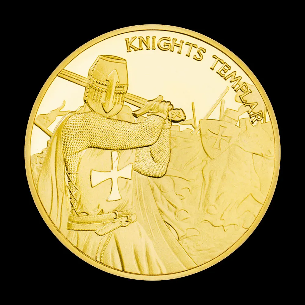 Рыцари тамплиеры сложные монеты Юбилейные с золотым покрытием крестообразные