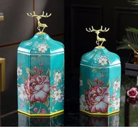 ceramic pulp sealed caddy tea container cans moisture proof cans storage of dried fruits of the household ornamental living room