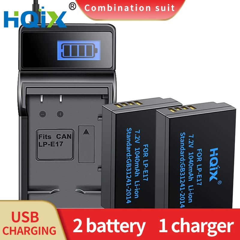 

HQIX for Canon EOS Kiss X9i X8i 8000D X10i X9 X10 E0S Rebel T6i T8i SL2 SL3 M6 Mark Ⅱ Camera LP-E17 Charger Battery