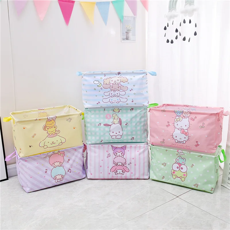 

Милая Sanrioed аниме мультяшная серия mymelody Kuromi Cinnamoroll Милая модная настольная складная корзина для хранения грязной одежды