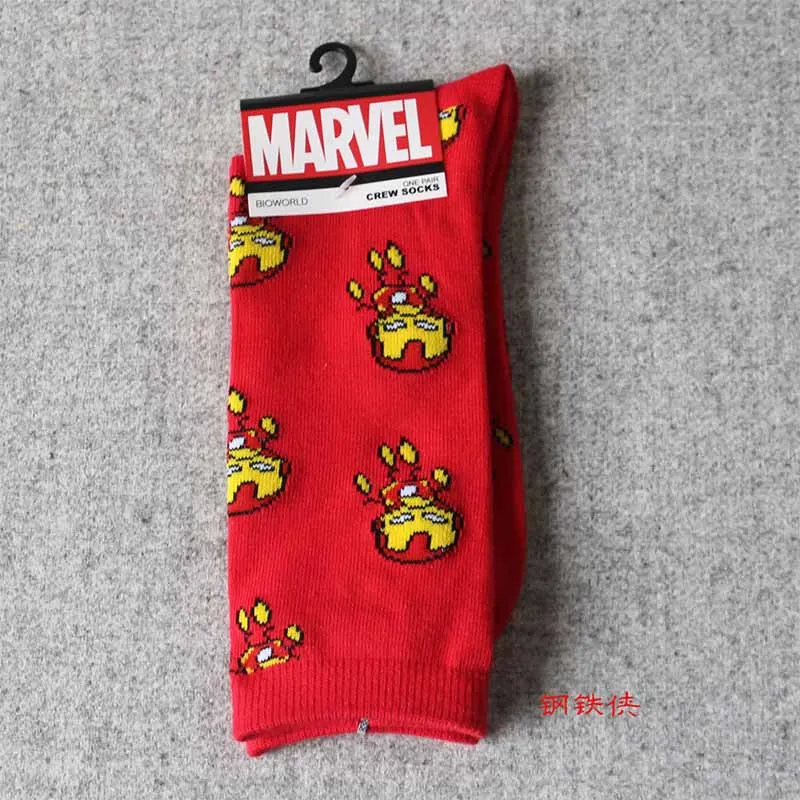 Hot Sale Comics Hero General Socks cartoon Iron Man Captain America Knee-High Warm Stitching pattern Antiskid Casual men Sock