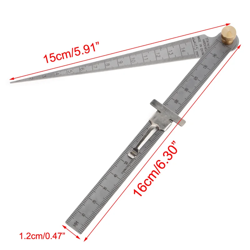 

P82D Welding Taper Feeler Bore Gauge Gage Stainless Steel Depth Ruler Hole Inspection