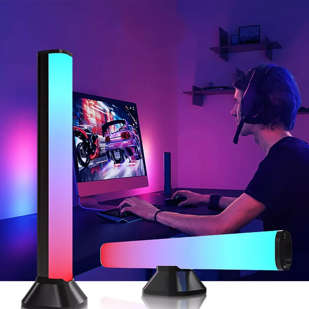 

Светодиодная лента RGB для создания атмосферного освещения, умный светильник со звуковым управлением и звукоснимателем, настольный ночник с...