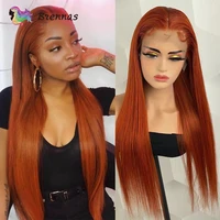 orange ginger lace front wig straight human hair wigs pre plucked natural hairline brazilian orange straight 13x4 frontal wig