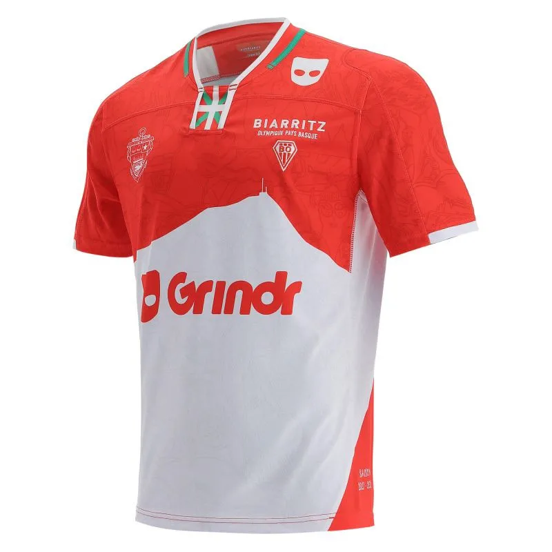 

2021/22 Biarritz Home black Away Red white Rugby Jersey size S--3XL-4XL-5XL