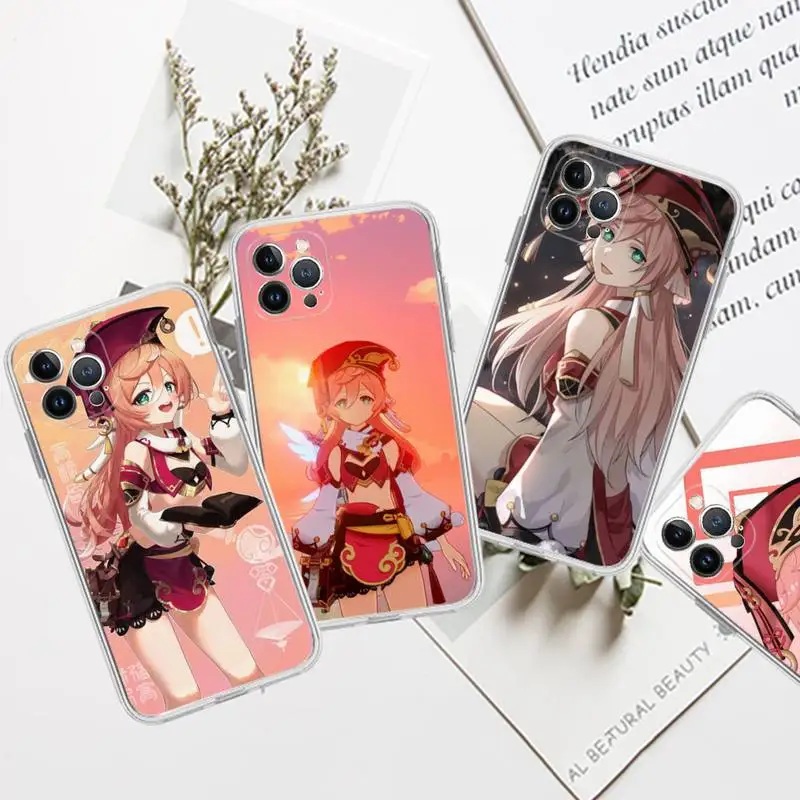 

Yanfei Genshin Impact Phone Case For iPhone 13 14 Pro Max XS XR 12 11 Pro 13 Mini 6 7 8 Plus Clear Back Cover Capa