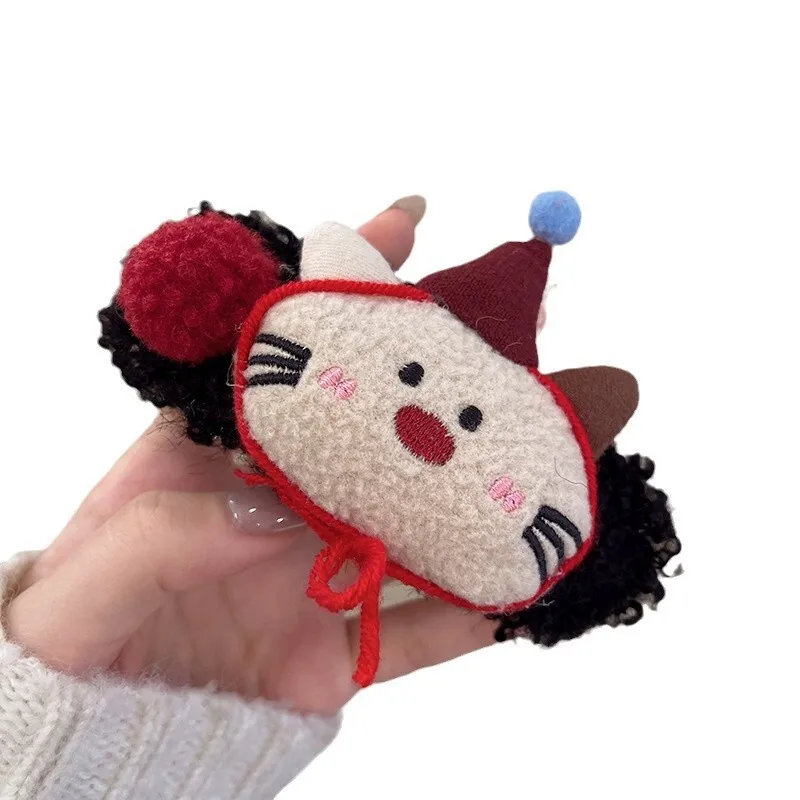 Осенне-зимняя милая плюшевая заколка для волос женщин 2024 новый элитный стиль