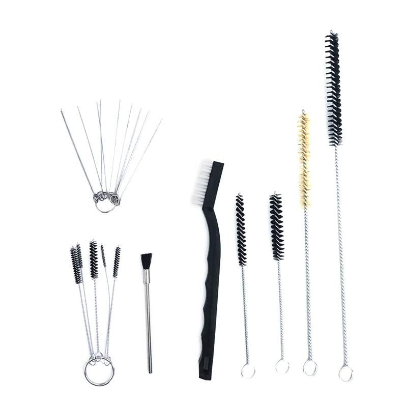 

17 Pieces/Set Multi-Purpose Spray Cleaning Kit Mini Brushes & Needles Set for Cleaning Airbrush Nozzles Spray Guns