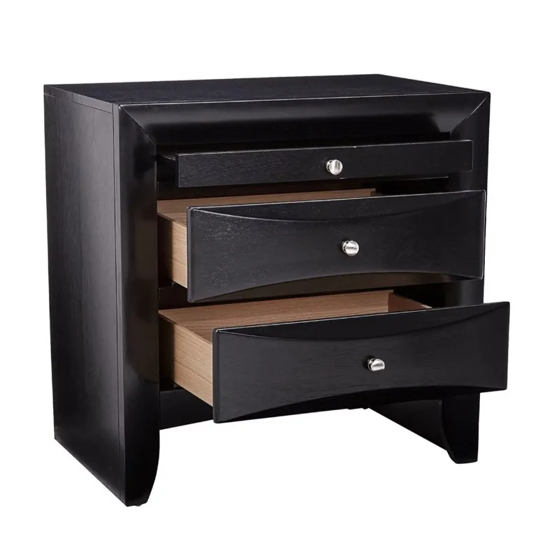 

Briana 2-drawer Nightstand with Tray Black