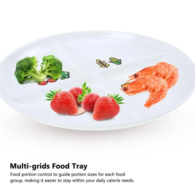

Multi-grids Food Tray Home Breakfast Tray Portable Four Grids Breakfast Plate