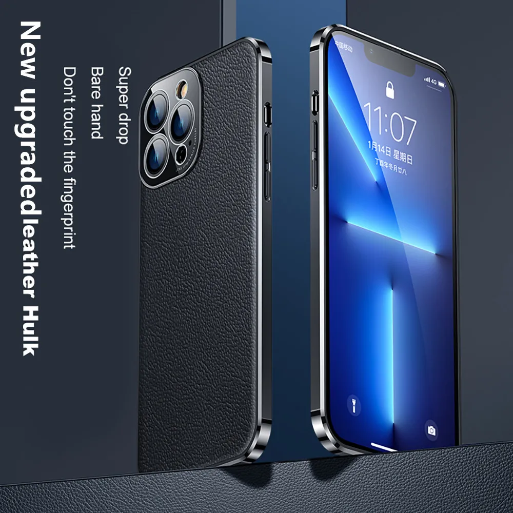 FLOVEME Plating Pattern Leather Case For iPhone 13 Pro Max 13 Mini 13 Pro 12 Pro Max 12 11Pro Max 11 Ultra Thin Back Cover Shell