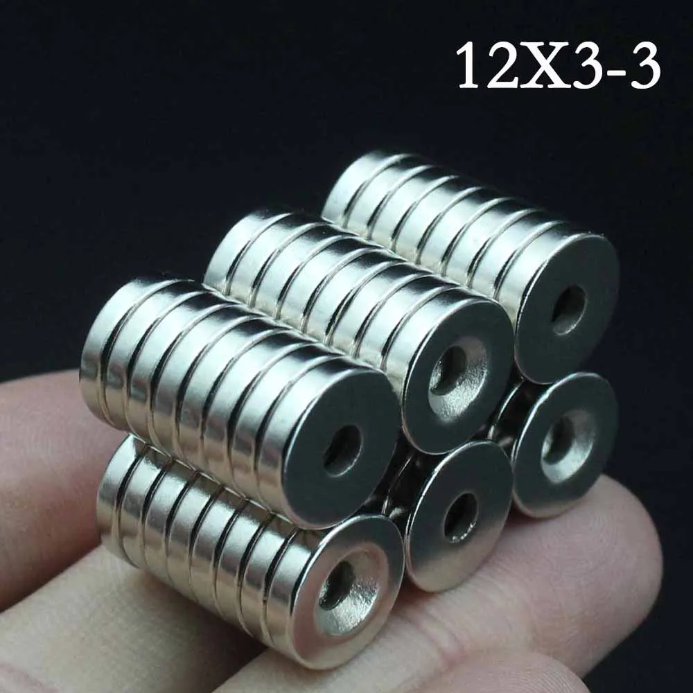 

5Pcs-25 Pcs 12x3-3 Neodymium Magnet 12mm x 3mm Hole 3mm N35 NdFeB Round Super Powerful Strong Permanent Magnetic imanes Disc