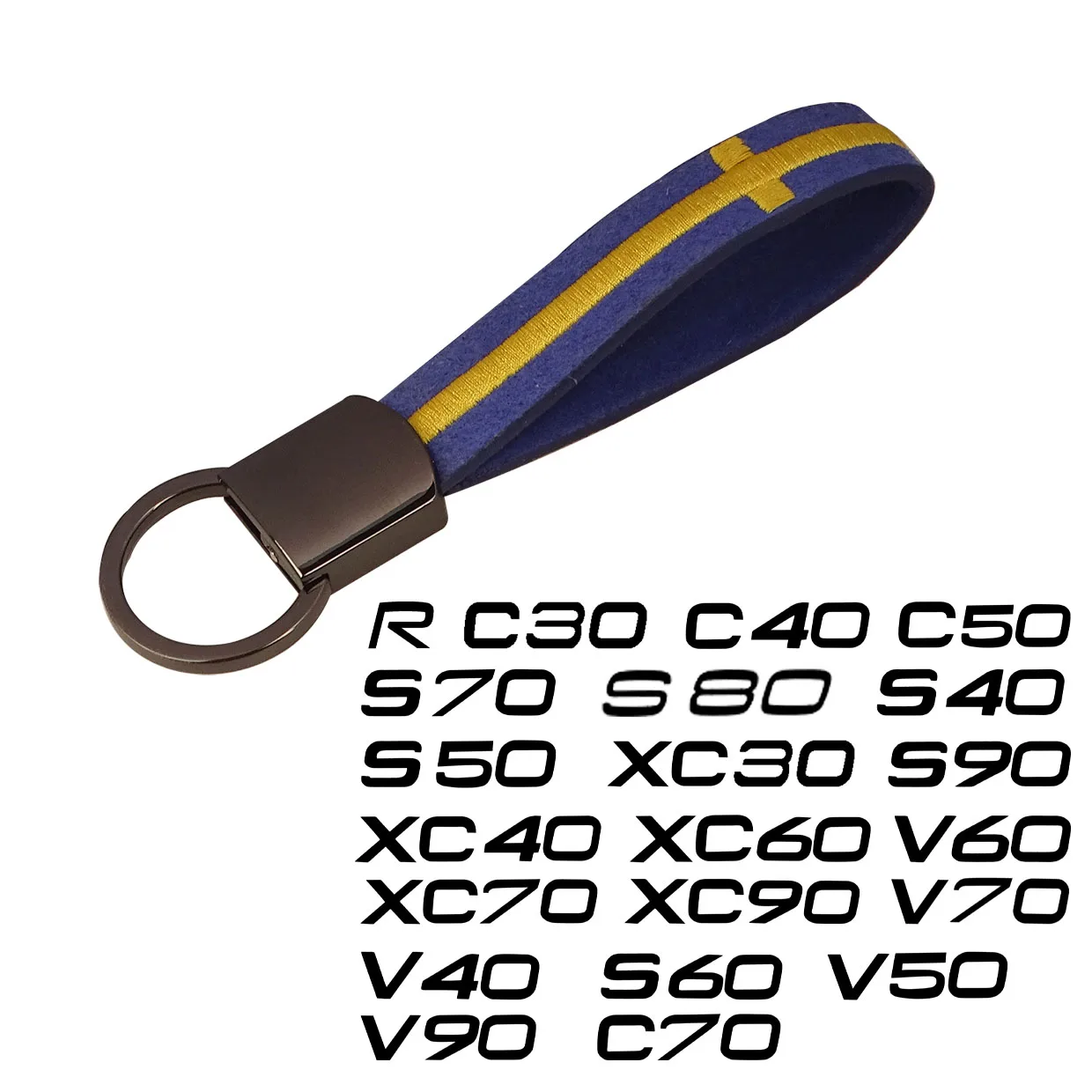 

Брелок в стиле шведского флага для Volvo R DESIGN XC90 XC60 XC70 C60 XC40 V40 S90 S80 S60 S50 S40 C70 C40 C30 S70 C90 Аксессуары