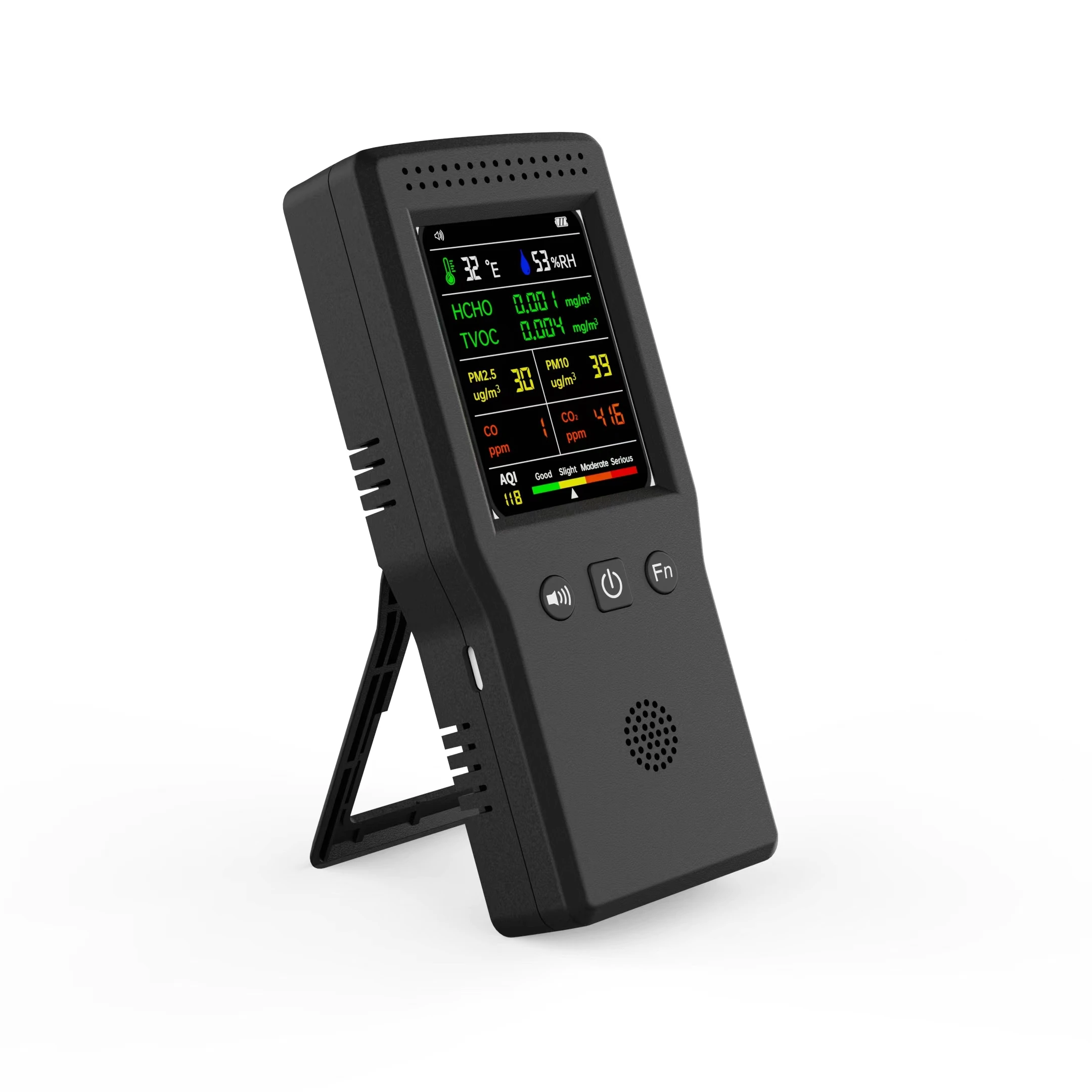 

9 в 1 детектор качества воздуха PM2.5 PM10 HCHO TVOC CO CO2 AQI датчик температуры и влажности с ЖК-дисплеем усовершенствованный датчик