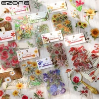 ezone 40pcsbag plant flower series sticker diy scrapbook planner decorative diary sticker students stationery sticker beautiful
