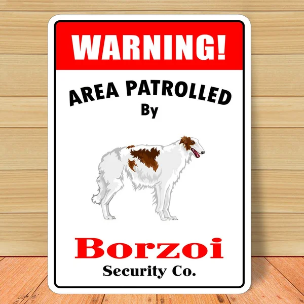 

Warning Area Patrolled By Borzoi Vintage Novelty Funny Tin Sign Bar Pub Home Metal Poster Wall Art Decor Poster 8"X12" 12"X16"