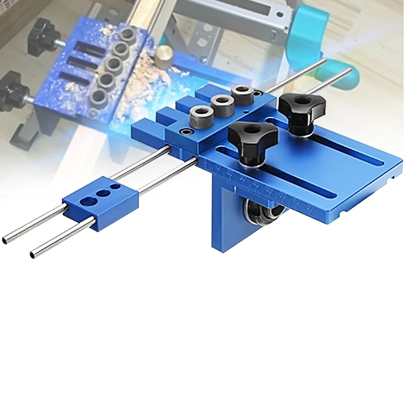 

08450 Aluminum Alloy Dowelling Jig Set Wood Dowel Drilling Position Jig Woodworking Tool
