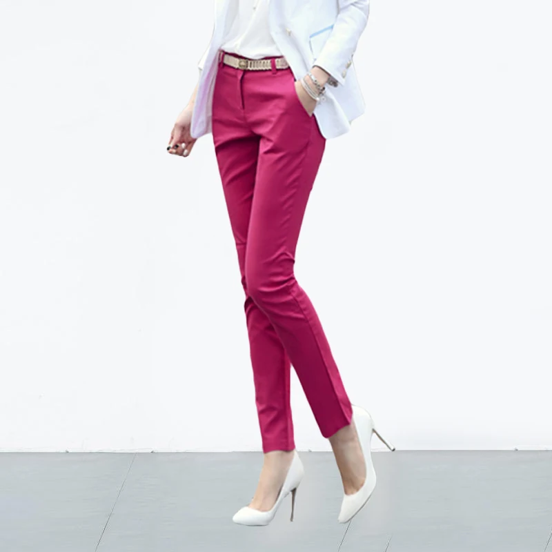 

Женские строгие офисные брюки-карандаш, новинка 2022, элегантные женские офисные брюки, повседневные эластичные хлопковые облегающие брюки