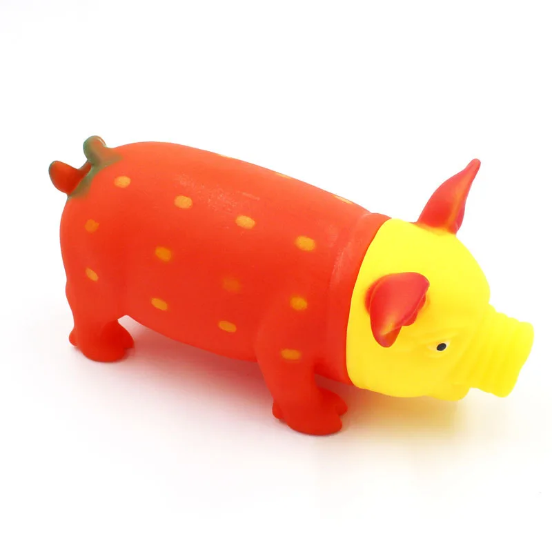 Резиновая игрушка-пищалка для собак кричащая фруктовая свинья жевательная