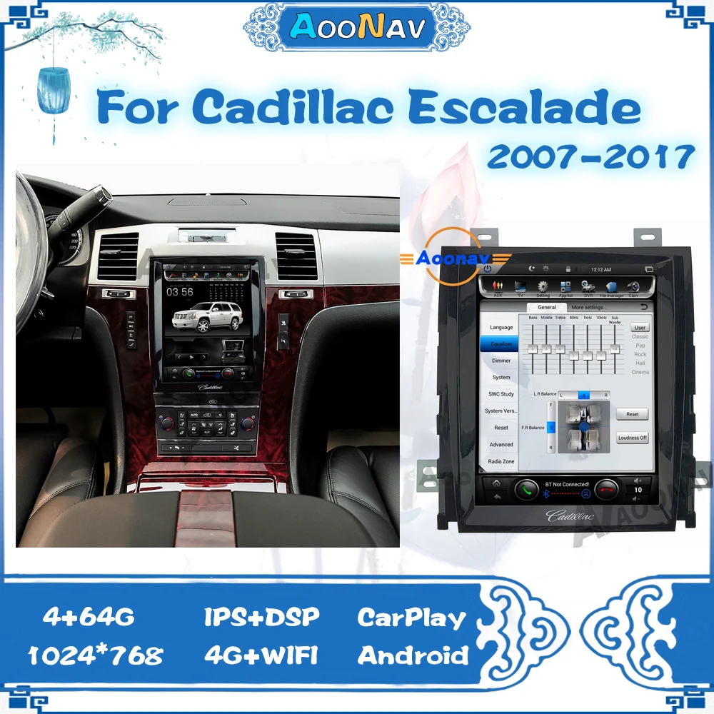 

A9 PX6 Tesla Vertical Screen GPS Car Radio FOR Cadillac Escalade 2007 2008 2009 2010-2012 Car Video Stereo Multimedia Player