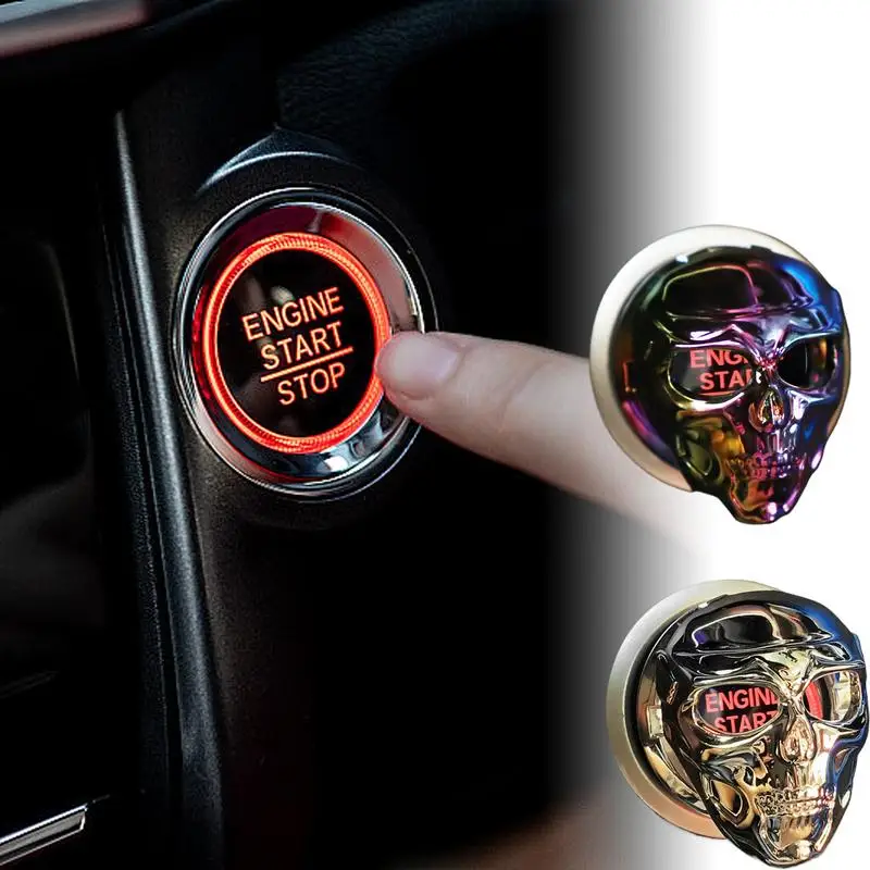 Череп Кнопка запуска Крышка Ретро кнопки двигателя и остановки зажигания