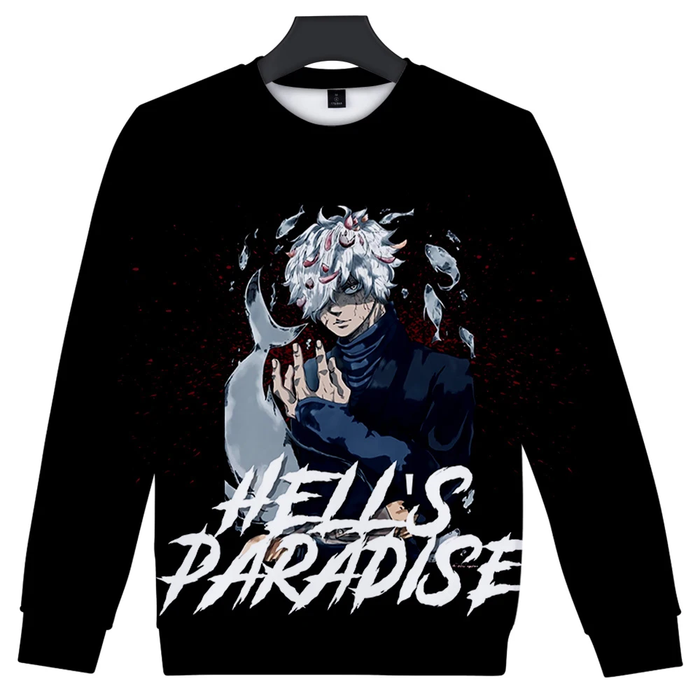 

Hell's Paradise Jigokuraku Anime Sweatshirt Crewneck Long Sleeve Women Men Sweatshirts Free Shipping Casual Style 3D Clothes