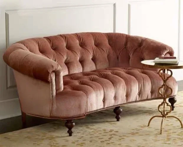 Диван американская мебель маленькая квартира гостиная тканевая пряжка