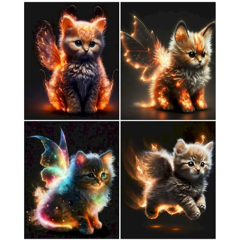 Картина по номерам на холсте Кот, без рамки Картина по номерам на холсте Кот, без рамки