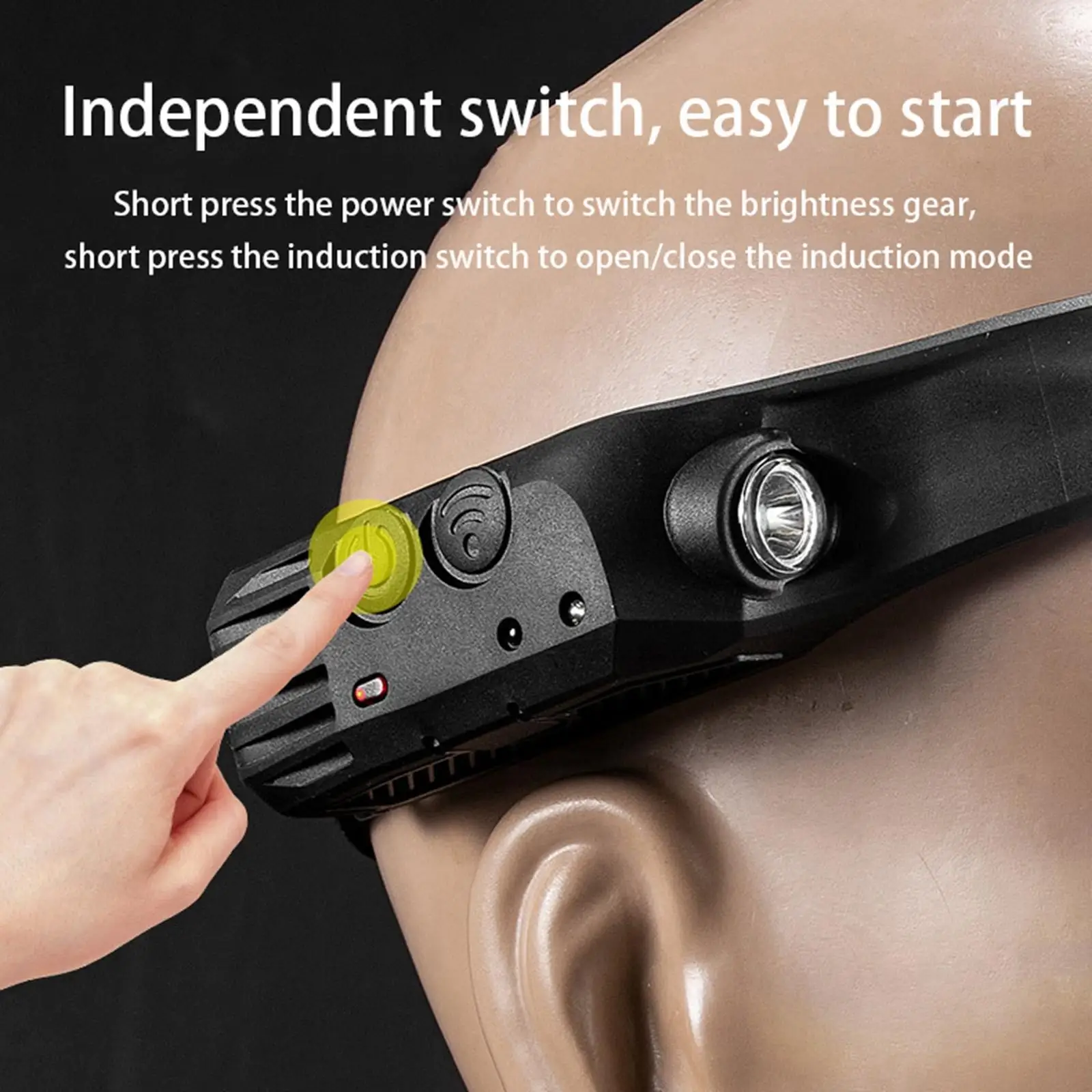 

Bright COB LED Headlamp Work Light Rechargeable USB Torch No Red Light