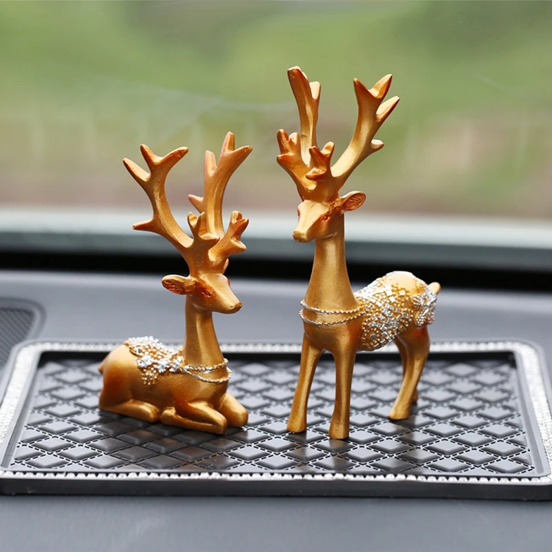 

Elk Figurines Modern Sitting and Standing Deer Statues Desktop Ornaments for Living Room, Bedroom, Office Home Decor