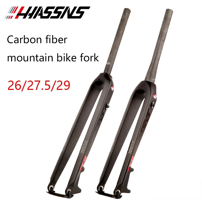 

Велосипедная вилка HASSNS MTB Carbon 26 27 5 29er, велосипедная Рама, велосипедный диск, жесткая 29 передняя вилка, коническая прямая легкая