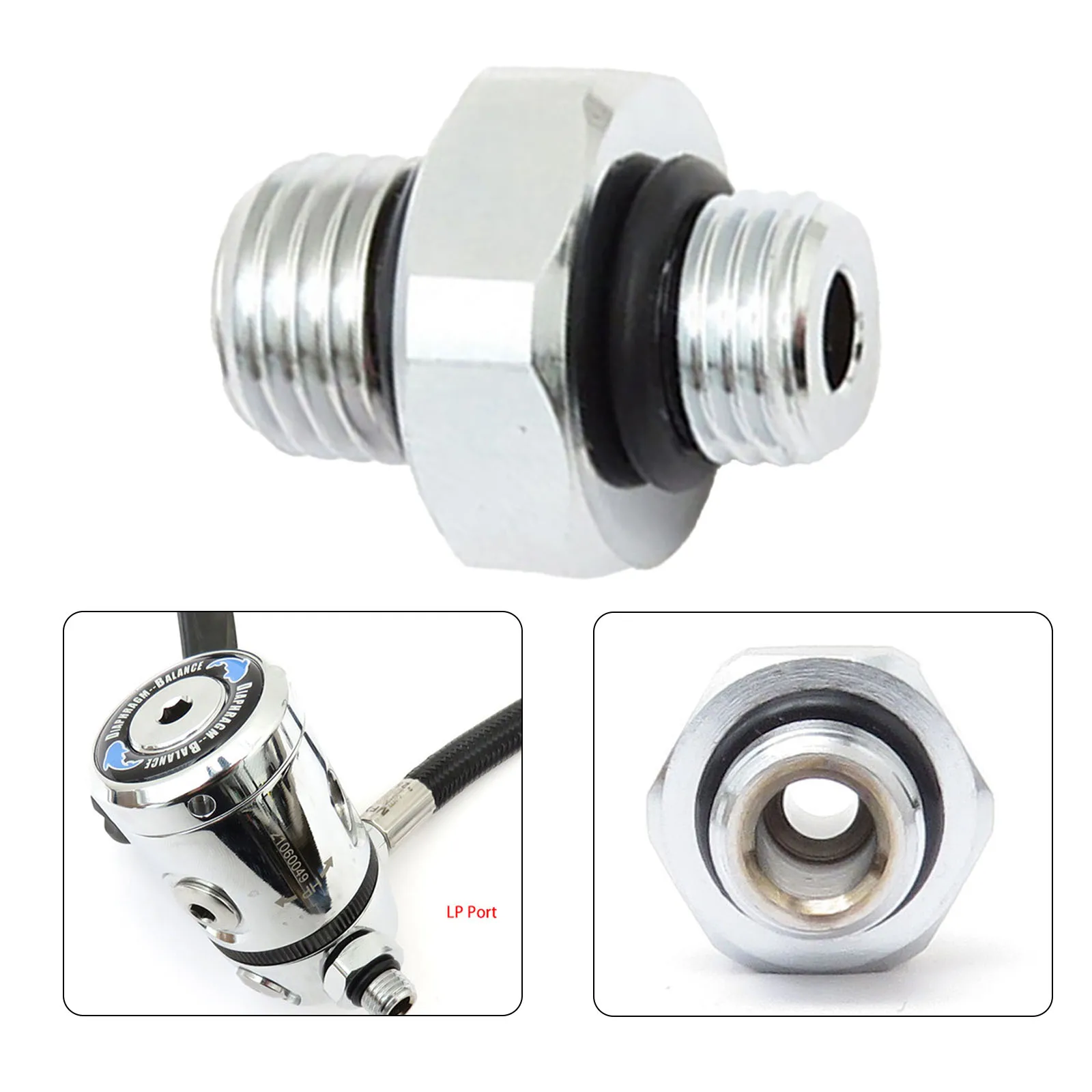 

Scuba Diving HP Port To Computer Adapter Hot Sale 7/16-20 To 3/8-24 AD-36 High And Low Pressure Adapter Replacement Part