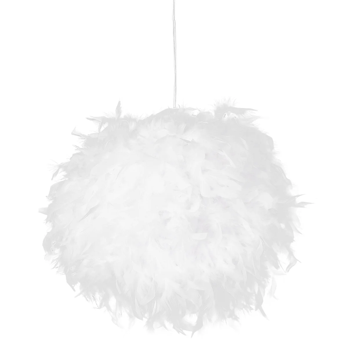 

LEDMOMO White Feather Ceiling Pendant Light Shade Simple Luxury White Feather E27 Lampshade Floor Lamp Decorative